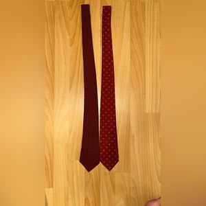 Set a two beautiful, red, Italian silk neck ties